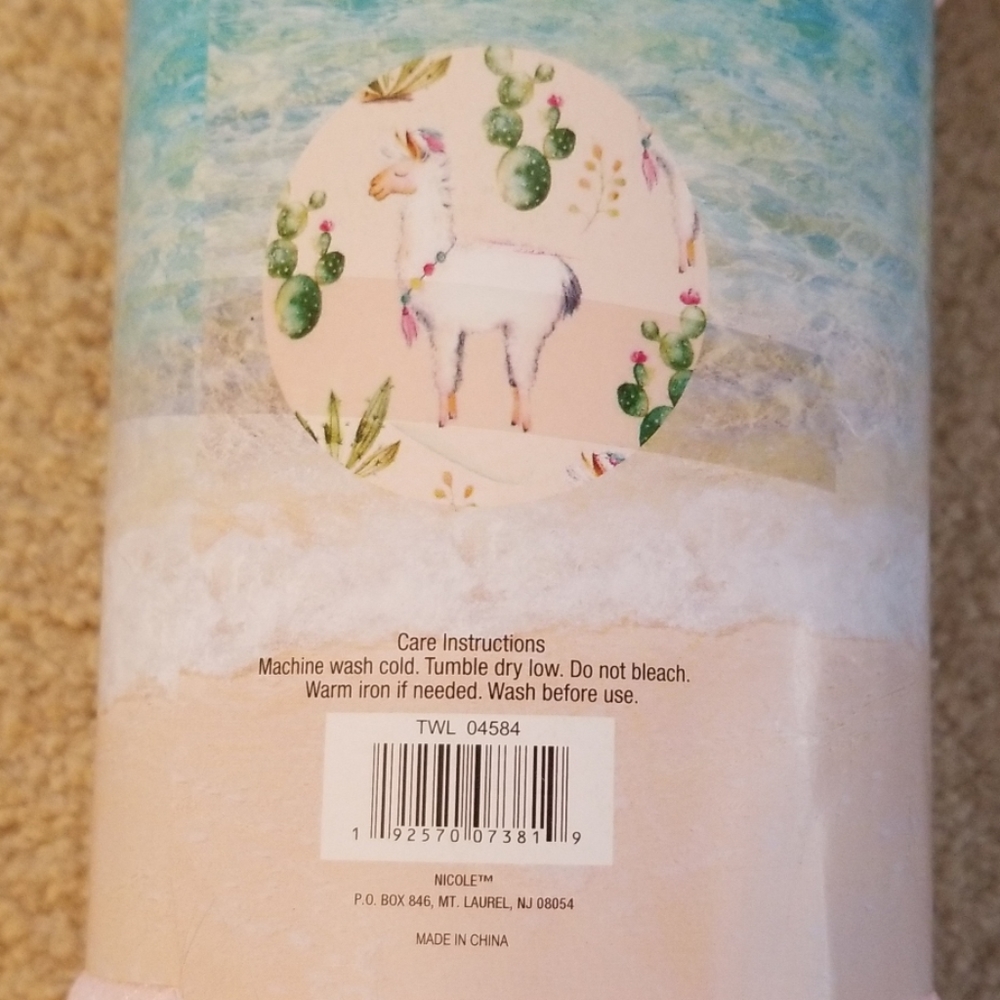 New Llama Cactus Round Beach Towel Blanket - Picture 5 of 8